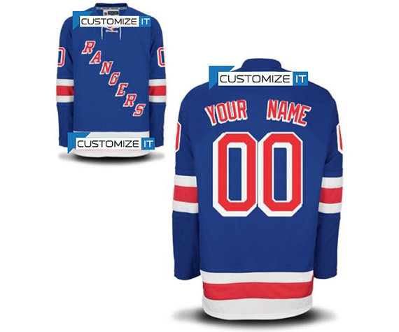 Men's York Rangers Customized Hockey Jersey,name And Number Stitched