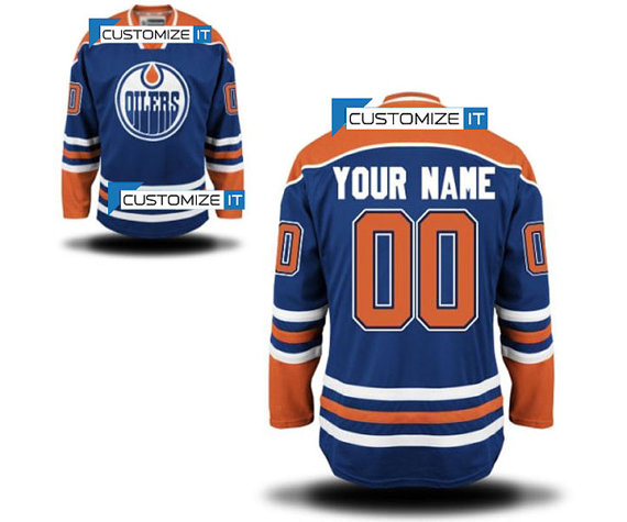 Men's Edmonton Oilers Customized Hockey Jersey,name And Number Stitched