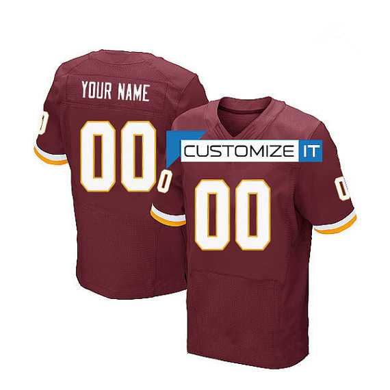 Men's Washington Redskins Customized Elite Football Jersey,name And Number Stitched